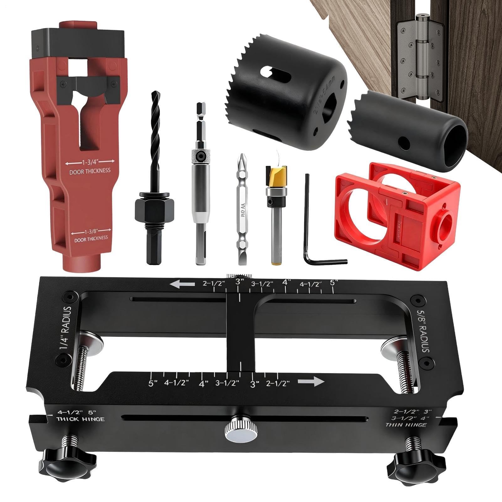 Portalama per Cerniera con Fresa Trapano Regolabile per Fori Serratura