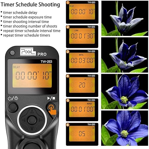 Miniatura 6 de Liberación remota del obturador compatible con Nikon, temporizador de liberación de obturador inalámbrico, control remoto, Pixel TW-283 DC0DC2