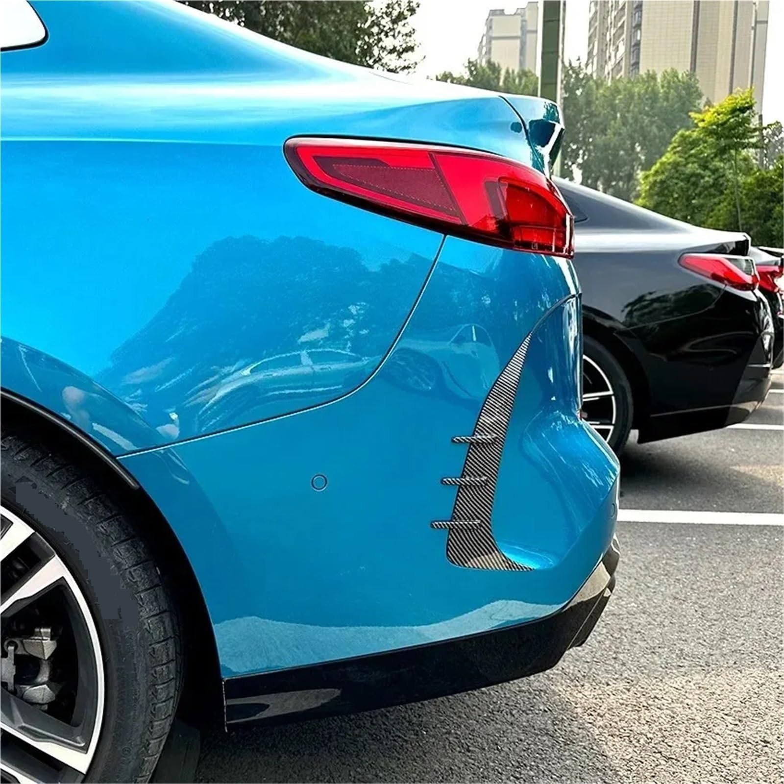 Żaluzja Tylnej Szyby Bocznej 1 para tylnych spoilerów zderzaka pasujących do serii 2 F44 Gran Coupe M Sport 2020+ boczny otwór wentylacyjny tylny nóż wiatrowy(Glossy Black)