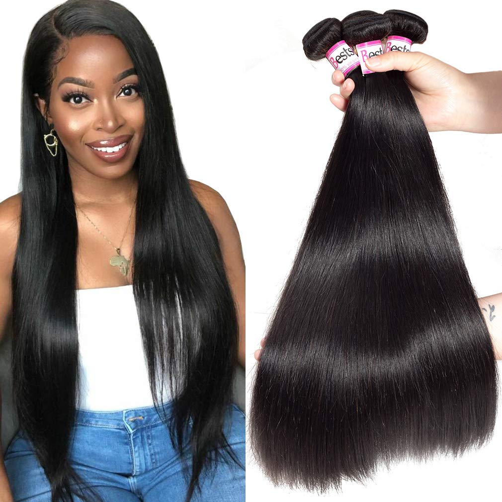 Amazon.com : Bestsojoy 10A Brazilian Virgin Hair Straight 3 Bundles  Brazilian Human Hair Extensions 100% Unprocessed Human Hair Weave Natural  Color (14 16 18) : Beauty & Personal Care