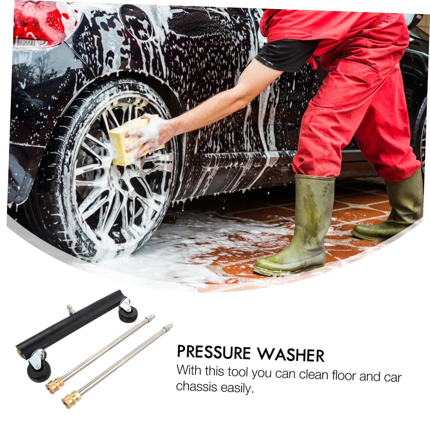 Cepillo Material Acero Inoxidable y Latón para Hidrolavadora de Alta Presión Rueda Giratoria para Limpieza de Chasis de Coche y Suelo Adecuado para Limpieza de Vehículos