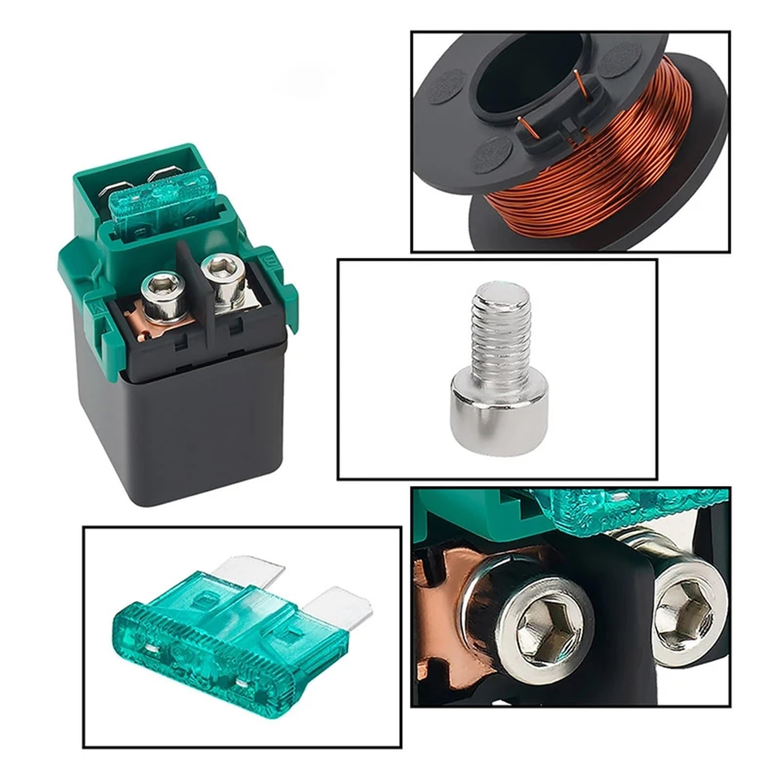 Relè Solenoide Avviamento Compatibile con VTR1000 per VTR1000F per Super per Hawk 1999-2005 Solenoide di Avviamento Moto per Relè Multiuso per Relè