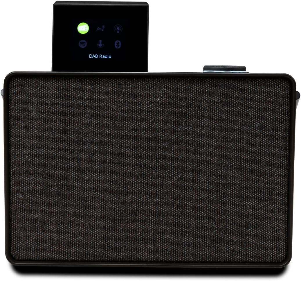 Pure Evoke Play Portable Music System for Indoors and Outdoors (DAB+/FM Radio, Internet Radio, Podcasts, Spotify Connect, Bluetooth, Foldable Colour Display) Coffee Black