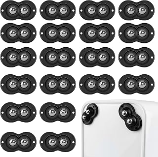 20 PCS Self Adhesive Mini Caster Wheels 360° Rotation Mini Appliance Wheels Stick On Peel and Stick Swivel Mini Casters Wheels for Kitchen Appliances Small Furniture Trash Can Storage Box Coffee Maker