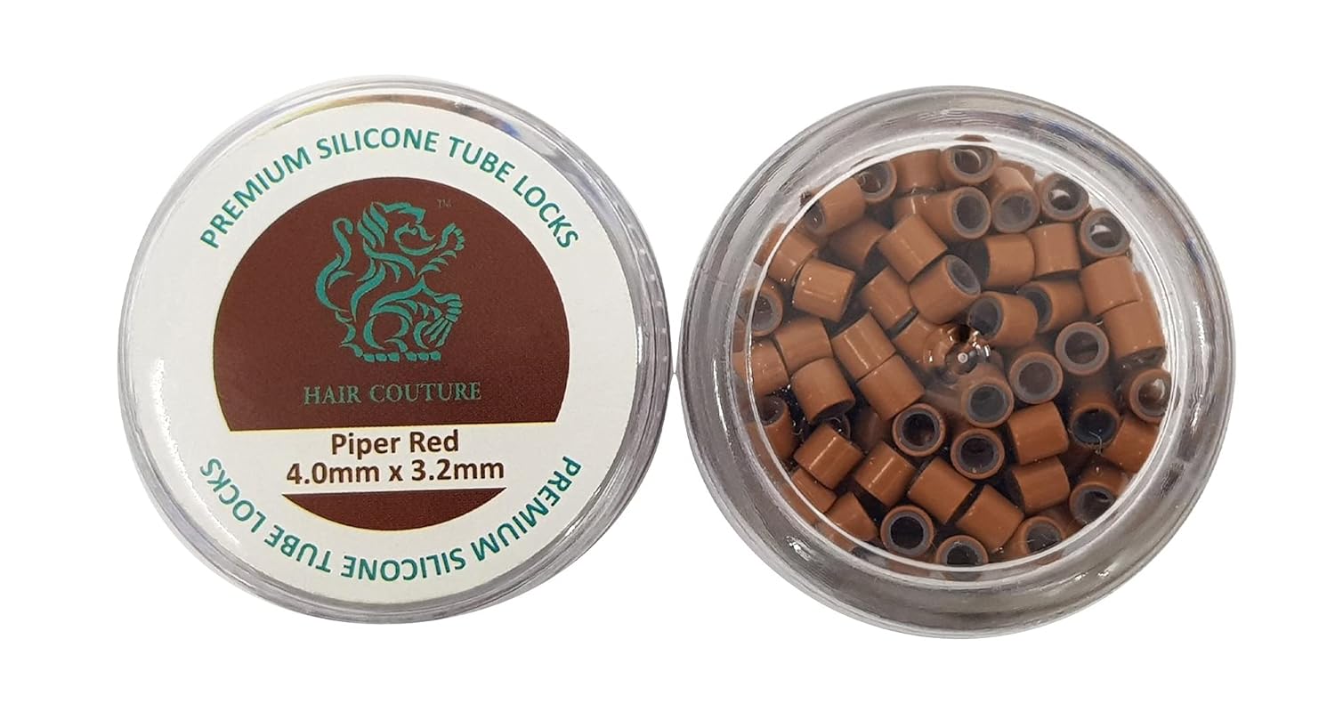 Hair Couture Silicone Tube Locks – 200 Pieces Premium Beads Rings Micro Links Professional Tools I-Tip Extension Extra Hold Strength Accessories TPS4032-PRED