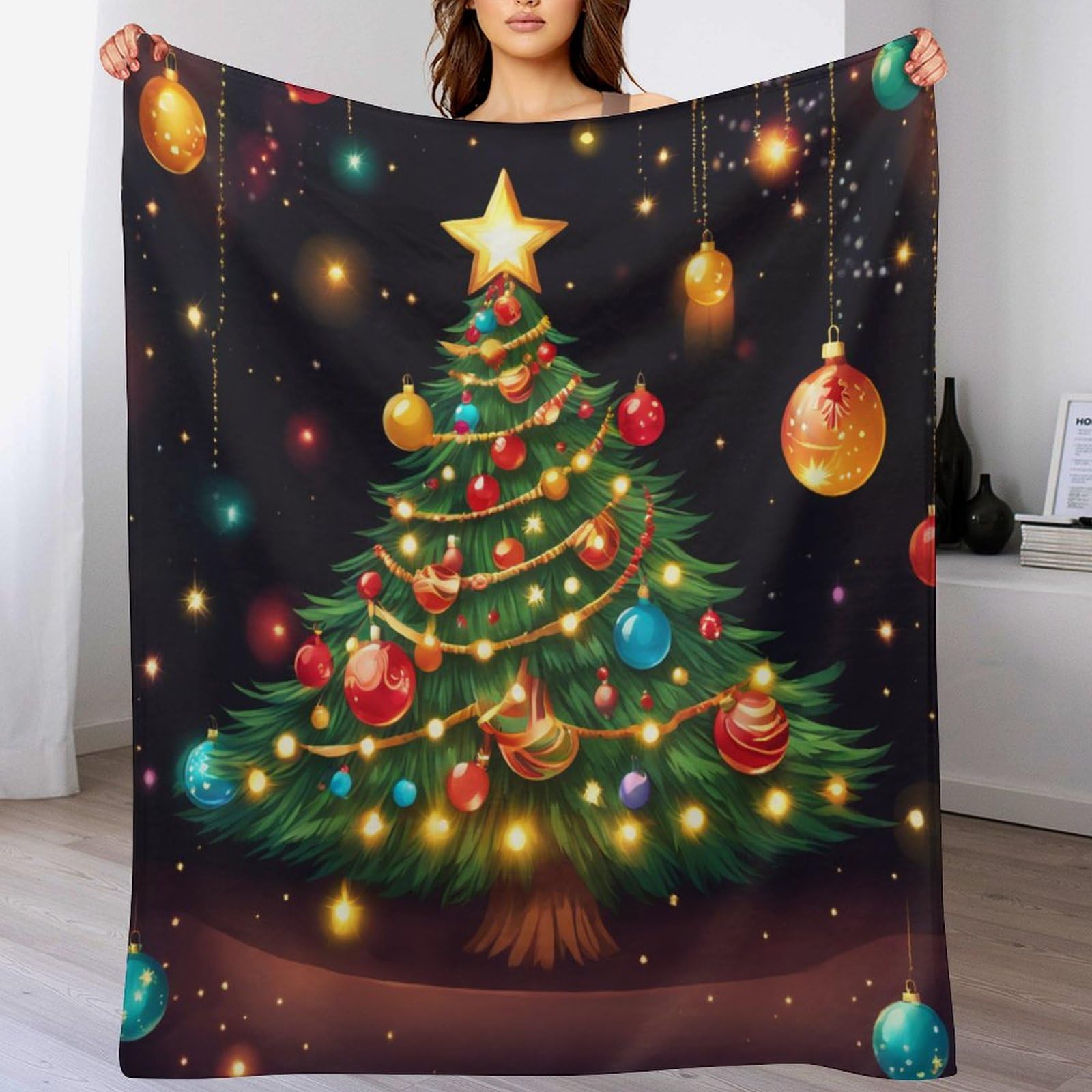 Couverture sapin de Noël chaude pour des soirées cocooning au coin du feu