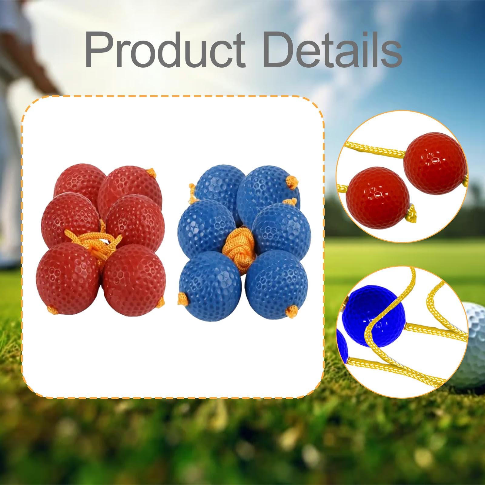 QSTDGVPW 6X Ladder Balls Toss Game Balls Durability Easy to Throw Golf Game Ladderballs for Tossing Match Backyard Kids Adults Family
