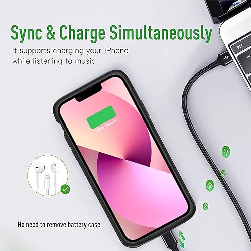 Miniatura 6 de Funda de batería para IP 13 Mini, [6500 mAh] Funda de carga inteligente delgada recargable compatible con IP 13 Mini (5.4 pulgadas), funda de