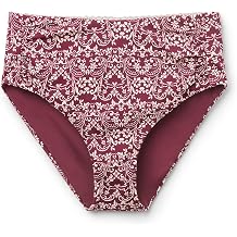 CALZEDONIA Woman's High Waist Shaping Swimsuit Bottoms Botanic Bordeaux