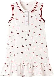 Dioshark Robes Filles Blanc Coton Enfant Jupe à sans Manc…