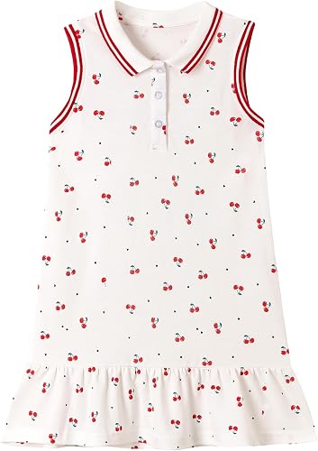 Dioshark Robes Filles Blanc Coton Enfant Jupe à sans Manches Robes Printemps Été Princesse Tout-en-Un Robe d'été T-Shirt Casual Noël Fête Vêtements Noël pour Fille 3-4 Ans - 1
