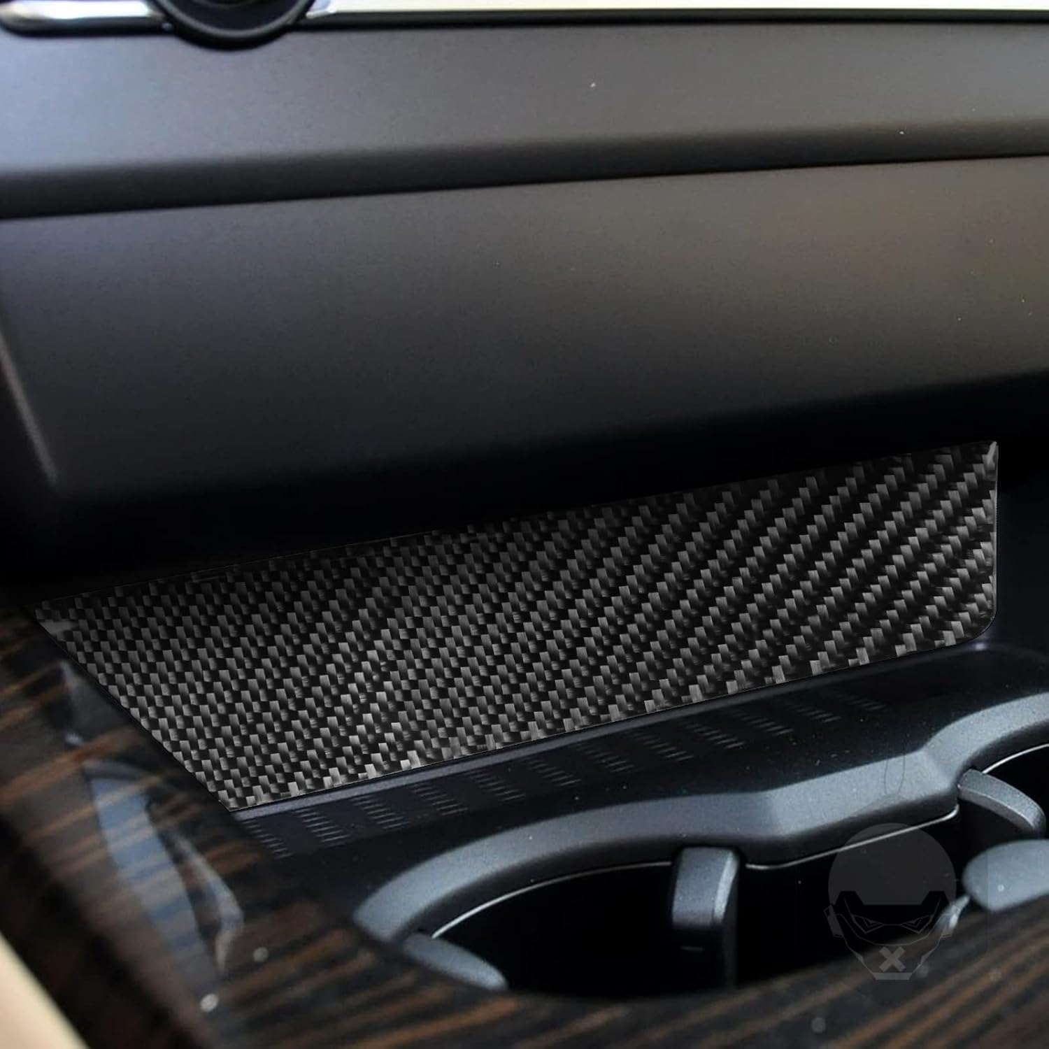 Generic Car Center Console Gear Shift Water Cup Holder Storage Box Trim Cover Panel Sticker Real Carbon Fiber Interior Trim Accessories Compatible with BMW X3 F25 2011-2017 X4 F26 2014-2017 Black