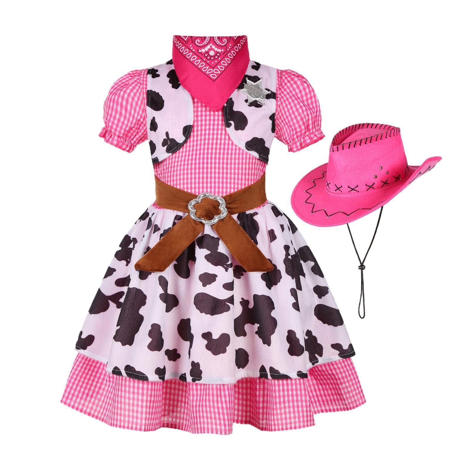 Cowgirl Costume - Western Themed Outfit Set, Cowboy Girl Dress Up Costume, Party Apparel | Fun Outfit for Halloween Parties Cosplay Role Play Stage Performance Events Festival Celebration