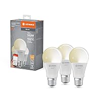 LEDVANCE Lampada LED intelligente con tecnologia WiFi, E27-base ottica opaca,Bianco caldo (2700K)