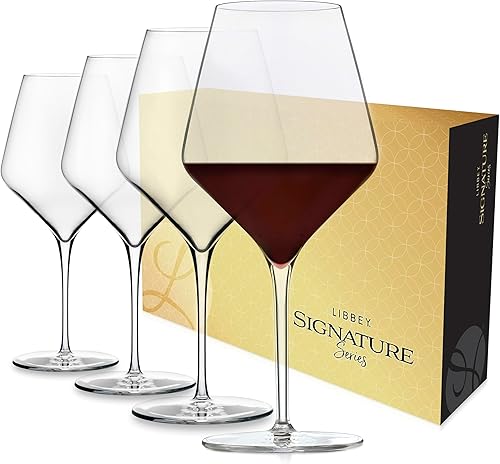 Miniatura 10 de Libbey Signature - Juego de 4 copas de vino tinto, sin costuras, de 24 onzas, para cabernet, merlot y más, copas de vino con tallo para todas las