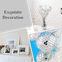 Vista 6 de Azulejos de espejo autoadhesivos, 5100 piezas de azulejos de mosaico, calcomanías de azulejos de bola de discoteca, piezas de espejo de mosaico Plata