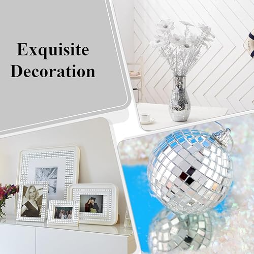 Miniatura 6 de Azulejos de espejo autoadhesivos, 5100 piezas de azulejos de mosaico, calcomanías de azulejos de bola de discoteca, piezas de espejo de mosaico