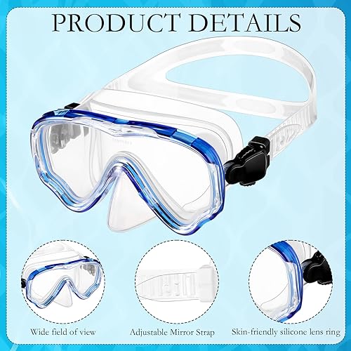 Miniatura 3 de Kingdder 8 gafas de natación para niños máscara de natación de silicona antivaho gafas de buceo máscara de natación unisex para niños y niñas