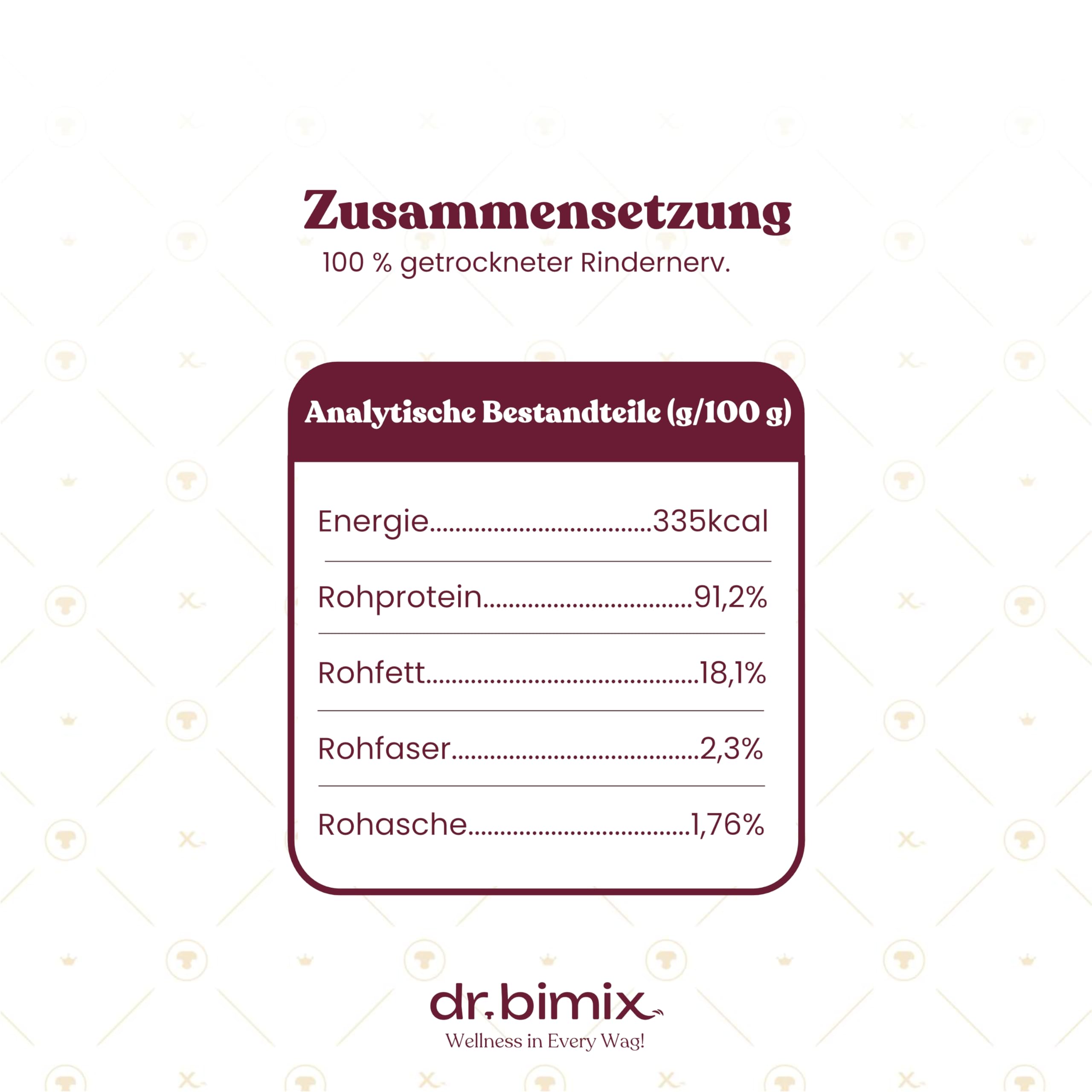 Ochsenziemer für Hunde natürlicher getrockneter Snack, Zahngesundheit 450g | dr. bimix Bullnerven für Hunde Wohlbefinden, hohe Härte, ohne Zusatzstoffe, 1 Packung (20 Stück)
