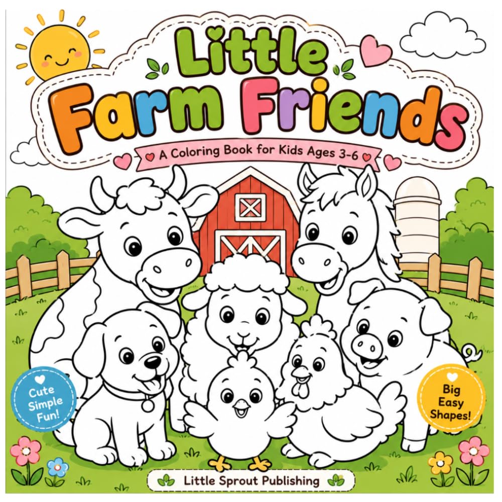 Little Farm Friends: Simple and cute animal drawing book