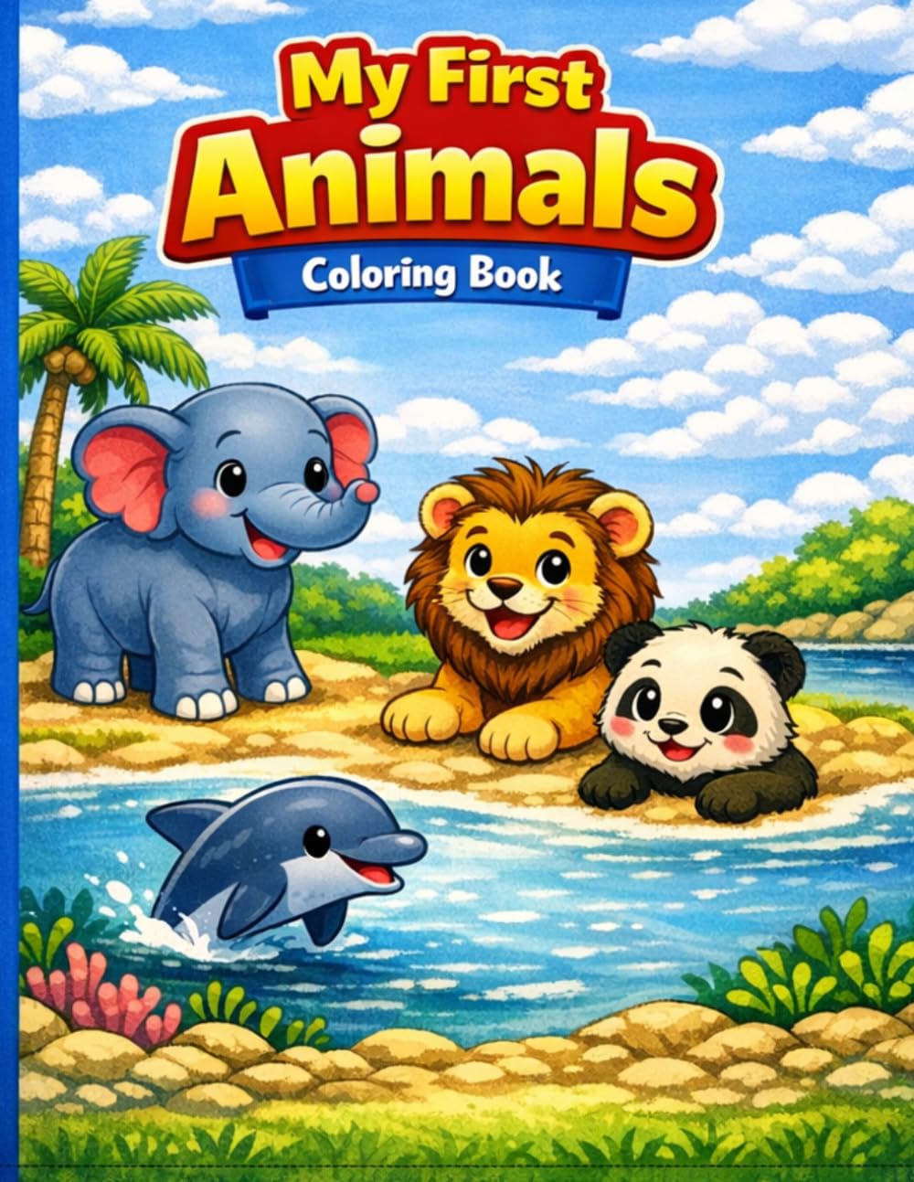 My First Animal Coloring Book for Toddlers Ages 2–4: Land and Ocean Animals with Big, Simple Coloring Pages for Little Hands
