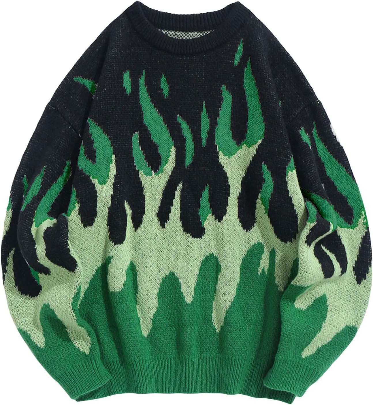 Arssm Men's Oversized Sweater Graphic Knit Aesthetic Crewneck Streetwear Pullover Jumper Tops