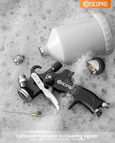 Miniatura 4 de HVLP Pistola Pulverizadora de Pintura, Pulverizador de Pintura a Aire para Pintura de Casas, Coches, Pistolas de Pintura Automotriz, 1.41.72.0mm 15