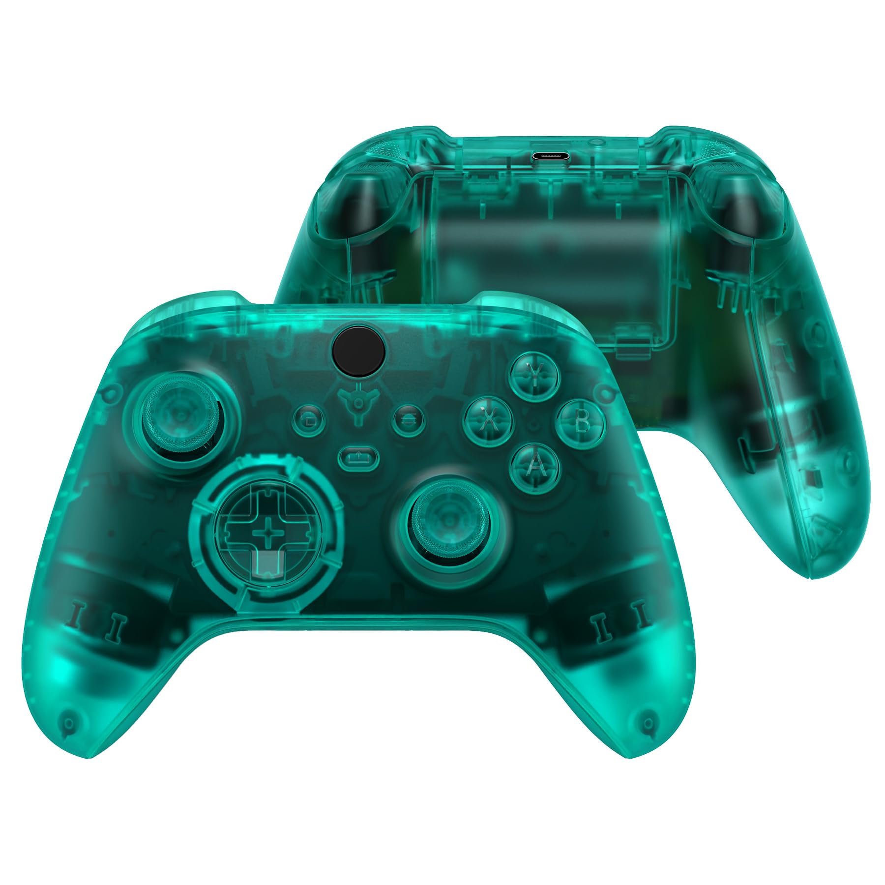 eXtremeRate Carcasa Transparente para Xbox Series X S Mando Carcasa Completa Protector Placa Trasera Funda Frontal Empuñadura Agarre con Botones para Xbox Series S X Control-No Incluye Mando(Negro) — view 11