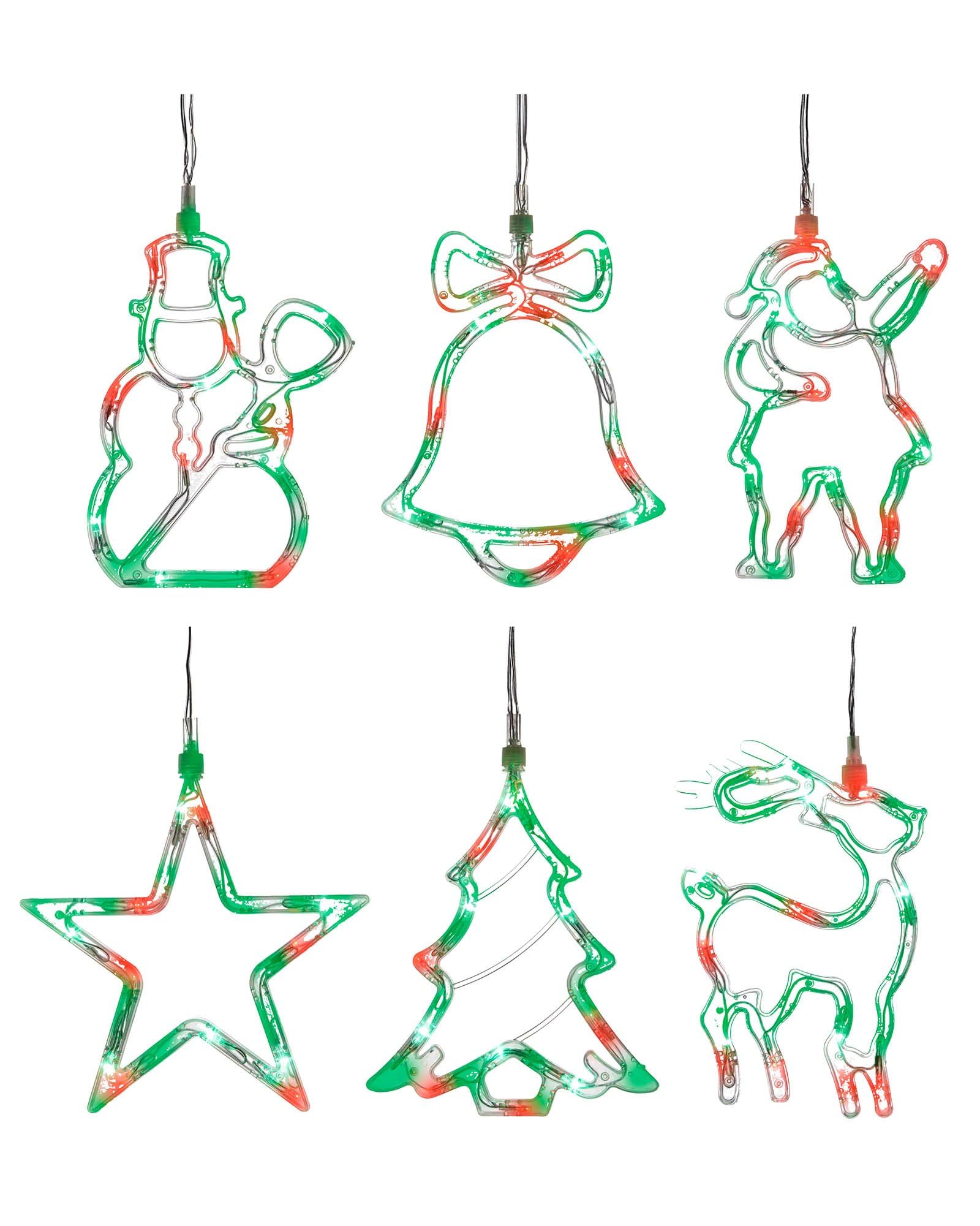 WeRChristmas Pre-Lit LED Christmas Characters Silhouette Light String - Red/Green