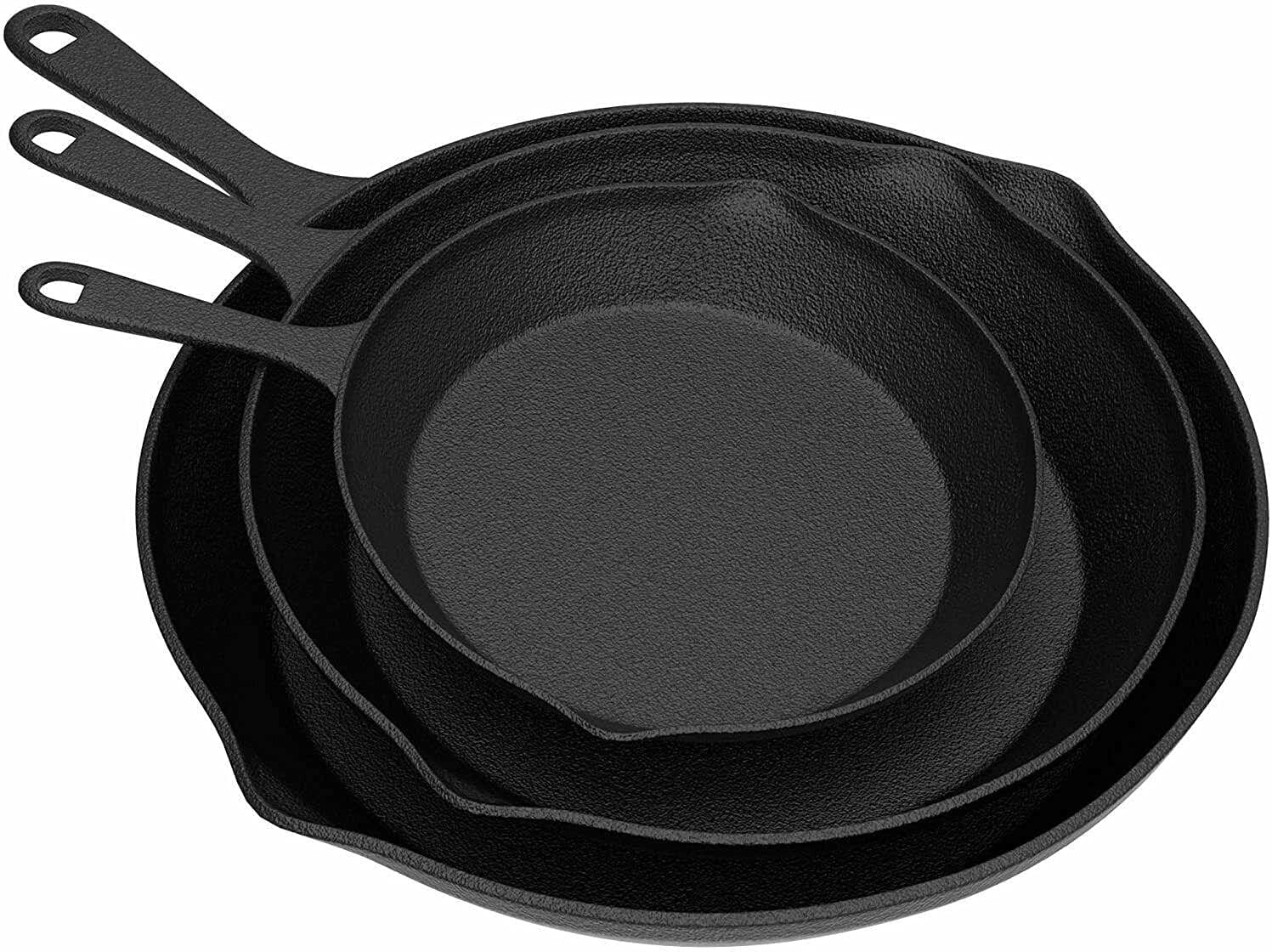 Frying PansSet of 3 Cast Iron PreSeasoned Nonstick