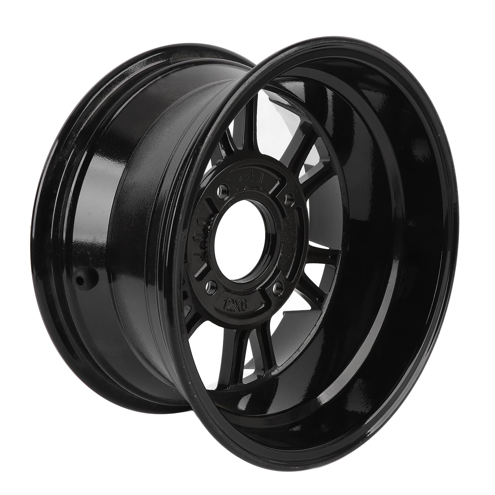 Keenso Llanta de 12 Pulgadas Llanta de Aleación de Aluminio de Rueda ATV Espaciado de 4 Orificios 110 Mm Acabado de Metal Liviano para ATV Go Kart UTV Reemplazo de Quad Uso Todoterreno