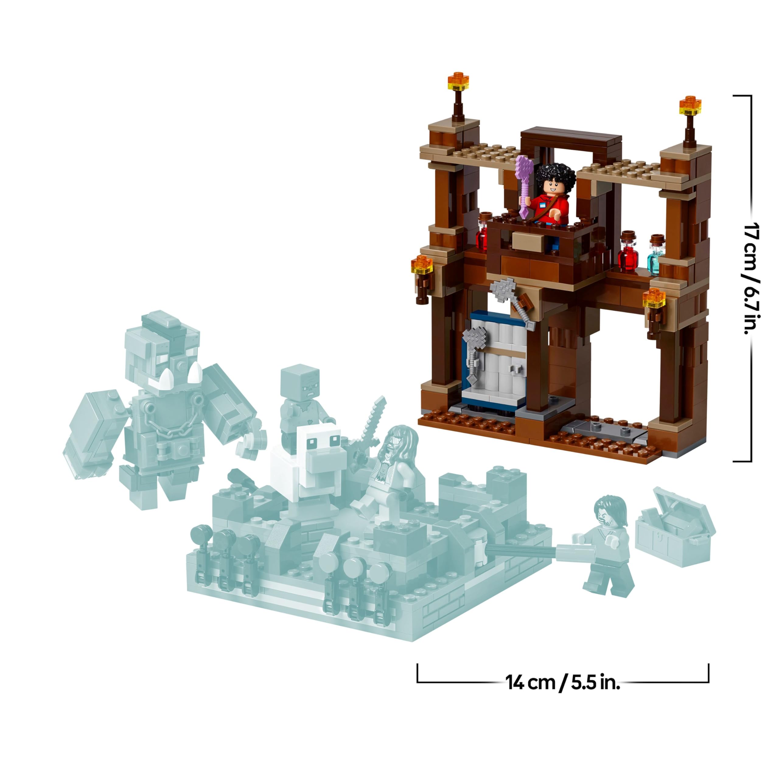LEGO Minecraft Magione della Foresta: Ring di Combattimento - Giocattolo Interattivo con i Personaggi di Steve, Baby Zombie, Garret e Henry - Set da Gamer per Bambini e Bambine 10+ Fan del Film 21272