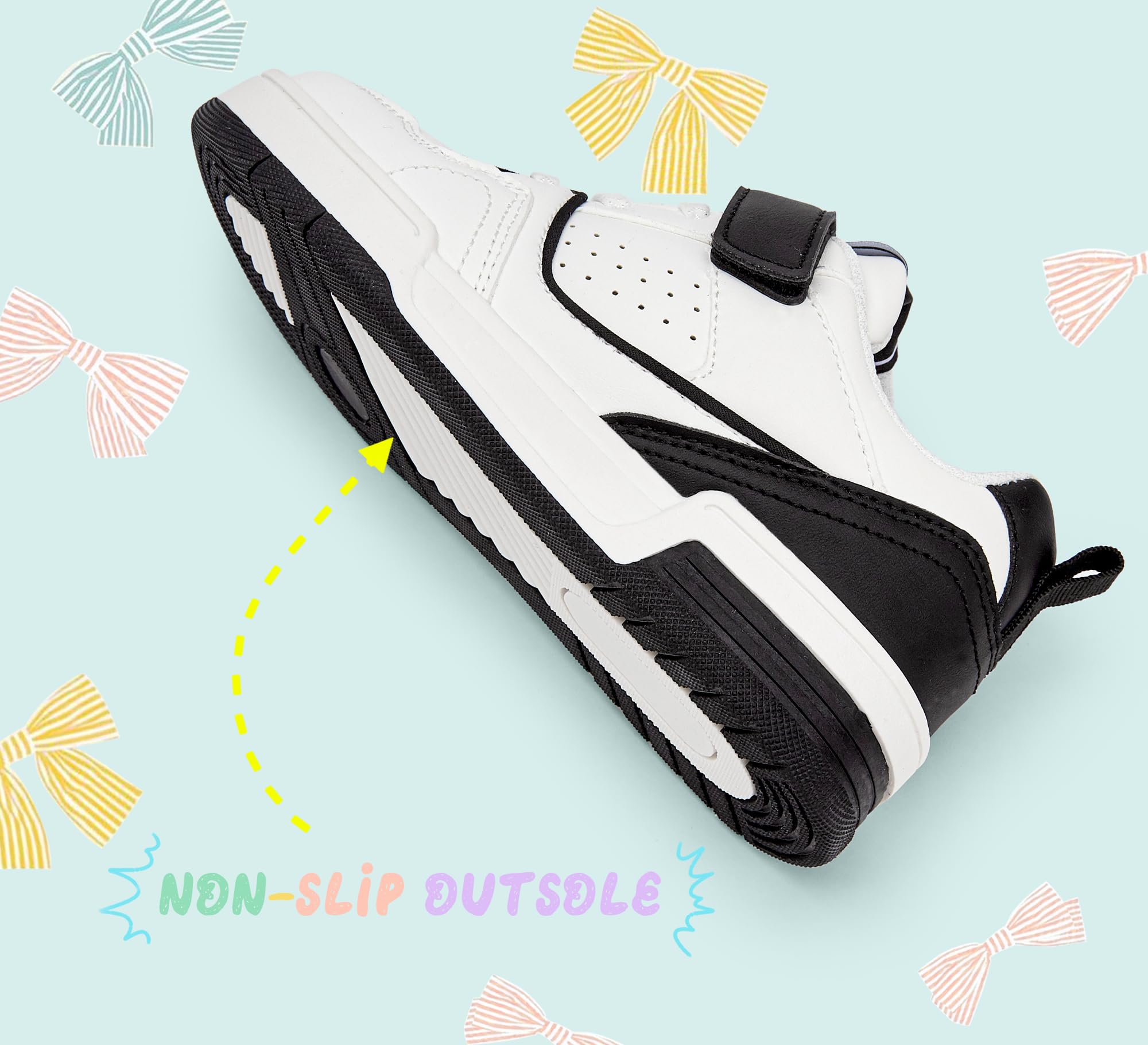LUCKY STEP Dziecięce buty typu sneakers – wygodne buty rekreacyjne do szkoły, uprawiania sportu i na co dzień, niskie trampki z zapięciem na rzepy, dla chłopców/dziewczynek
