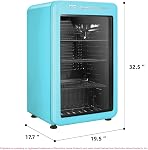 Frigidaire Retro Compact Refrigerator with Glass Door, 3.2 cu ft Countertop Fridge, Rounded Corners, Premium, for Office, Bedroom, Dorm Room, Cabin