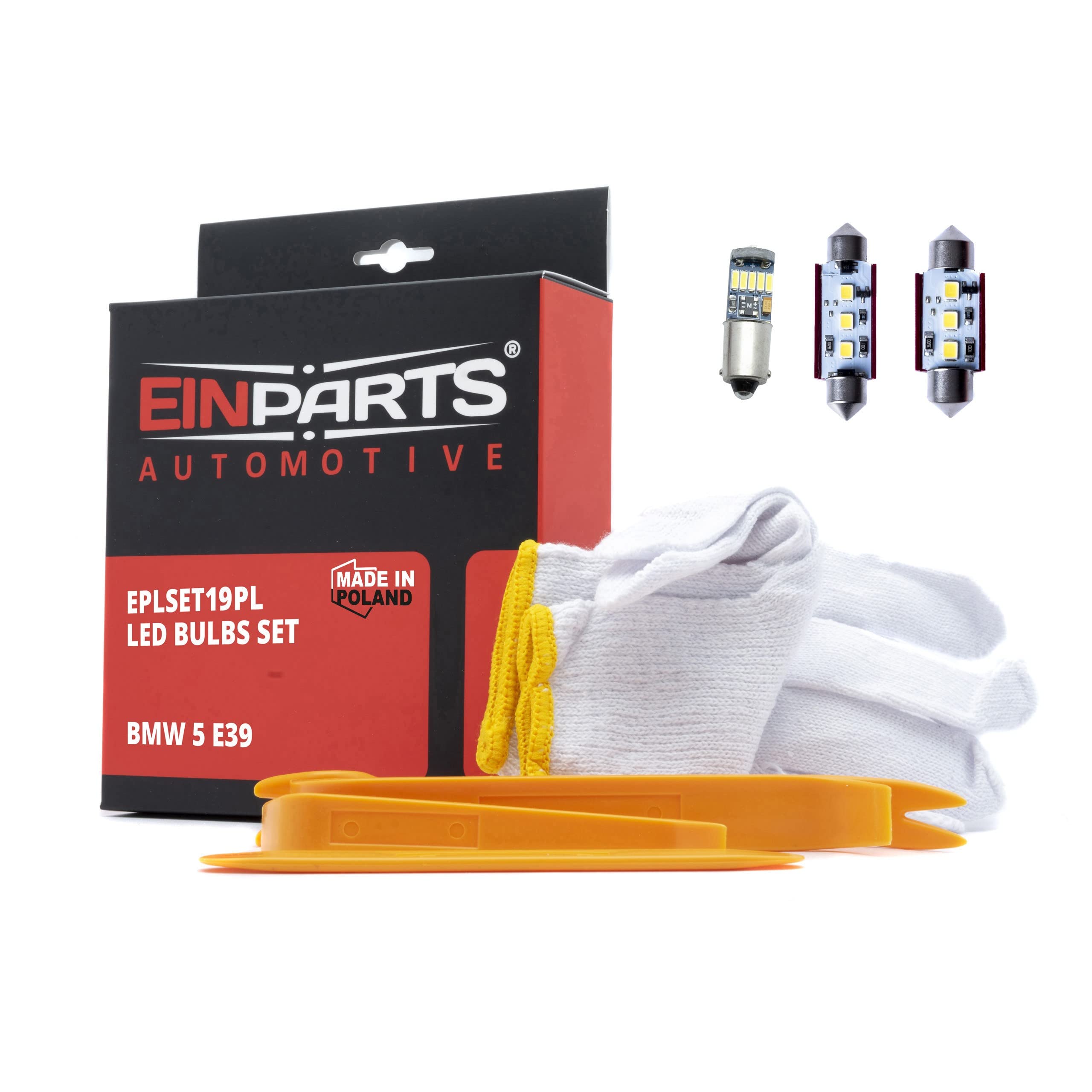 EinParts Juego de Bombillas LED para Coche, Sin errores Can-Bus, para interior de coche especifico para Bmw 5 E39, Hecho en Polonia, 10 piezas