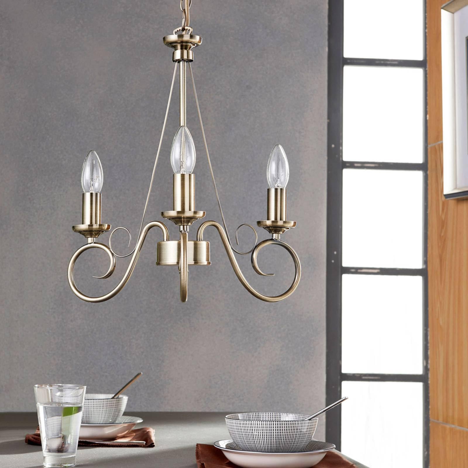 Lindby Lampadario dimmerabile (Antico) colore Marrone, in Metallo ad es. Soggiorno & Sala da pranzo lampada a sospensione sistema lampadario plafoniera