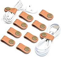 Vista 1 de CAILLU Cord Organizer 10 Pack,Cord Holder,Cable Clips Leather,Cable Organizer USB Holder,Cord Keeper,Phone Wire Organizers Ties Mens Stocking