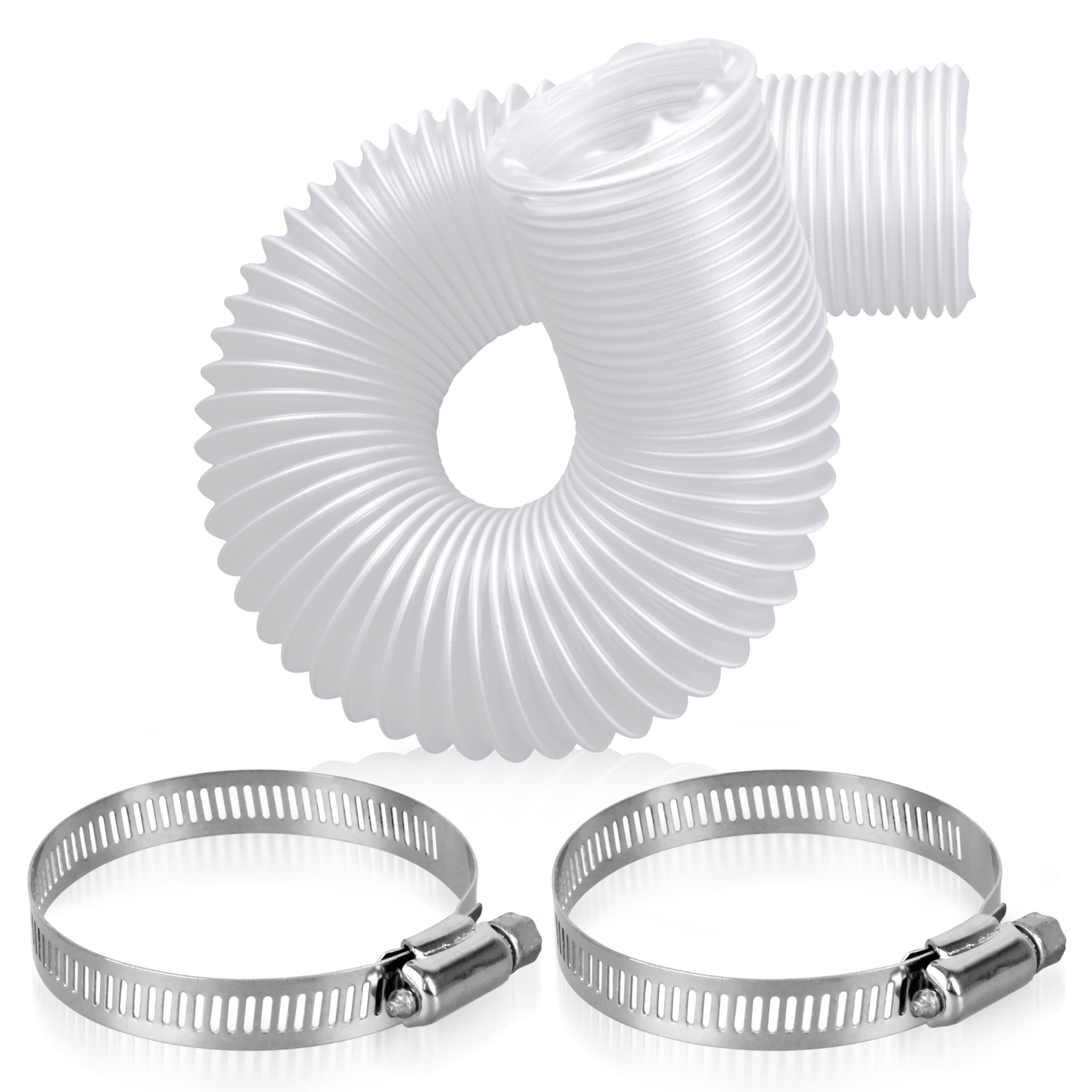 2-1/2" x 3' Ultra Flex Dust Collection Puncture Resistant PVC Dust Collection Hose， with 2 Stainless Steel Hose Clamps 2.5 dust collection hose