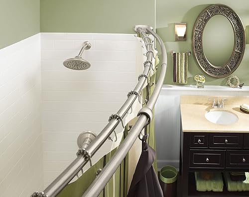 Miniatura 4 de Moen DN2141BN - Barra doble curvada y ajustable para ducha 60 pulgadas acero inoxidable diseño de níquel cepillado