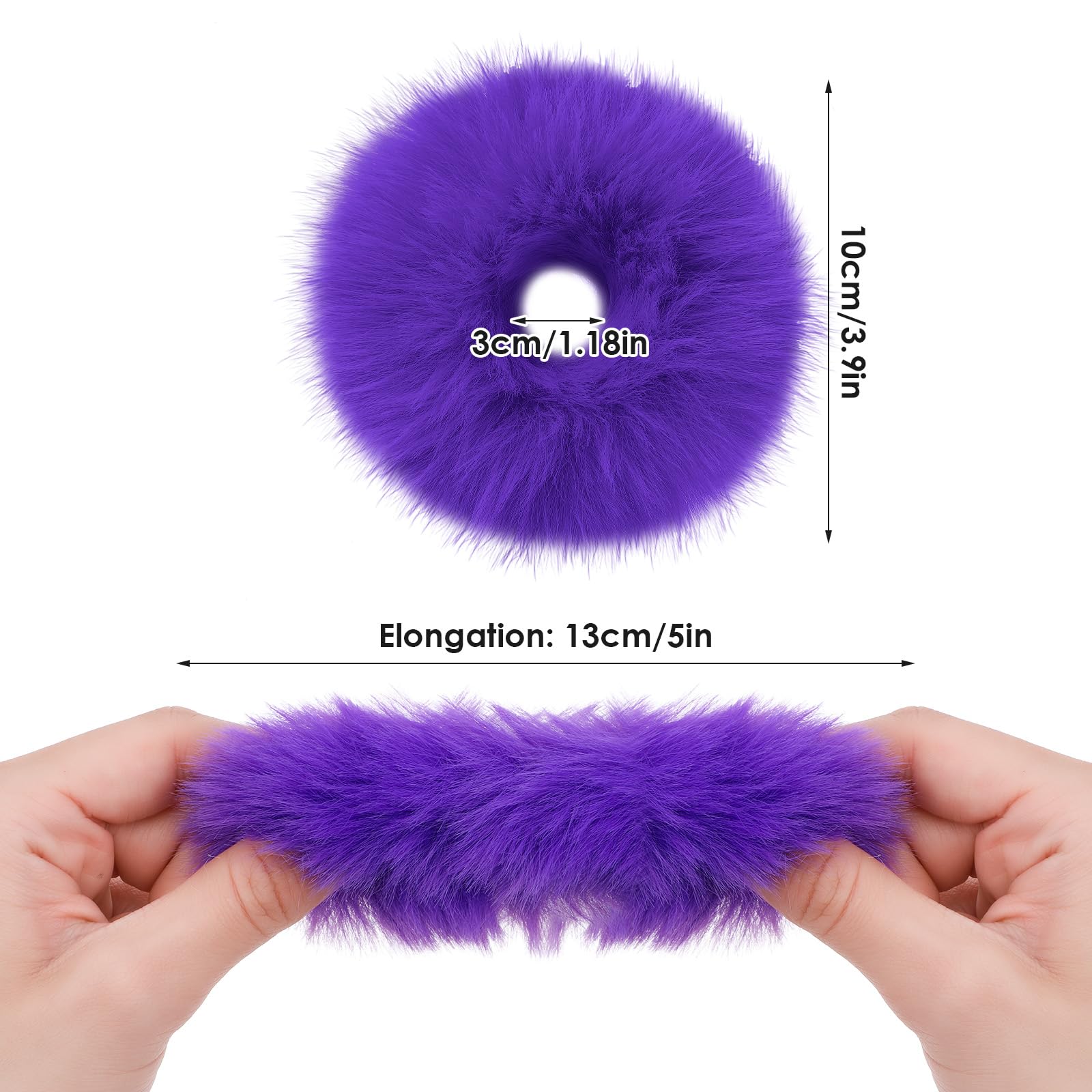 2 Pièces Chouchou Violet Foncé Bandeau Pompon Peluche Boudin Cheveux Bulle Elastique Bébé Bandeau Queue de Cheval Buns Chignon Accessoires Coiffure Cheveux Femme