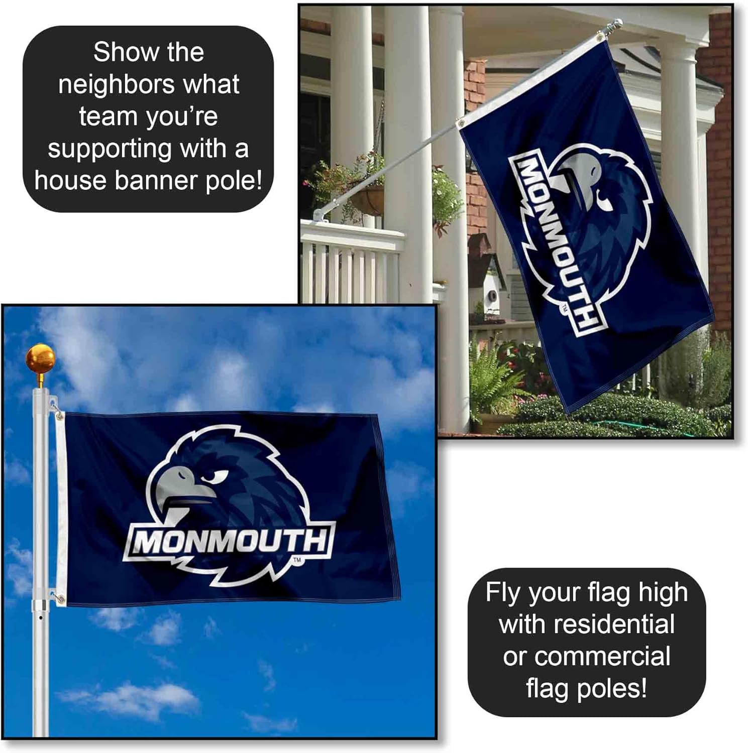 Monmouth Hawks New Logo Flag