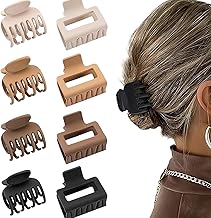 8 Pack Small Hair Claw Clips,Double Row Teeth Hair Clips,1.6" Matte Hair Clips Cute Size Jaw Clips,Matte H-air Clips,Thin Hair Accessories No Slip Hair Clamps hair Accessories for Women Girls