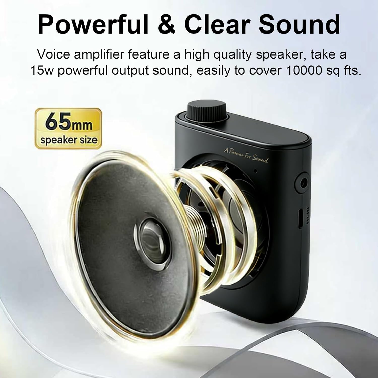 Voice Amplifier with Wireless Microphone Headset, Voice Amplifier Wireless Microphone for Teachers, Mini PA System Speaker, Portable Voice Amplifier for Classroom, Speech,Tour Guide (Black)