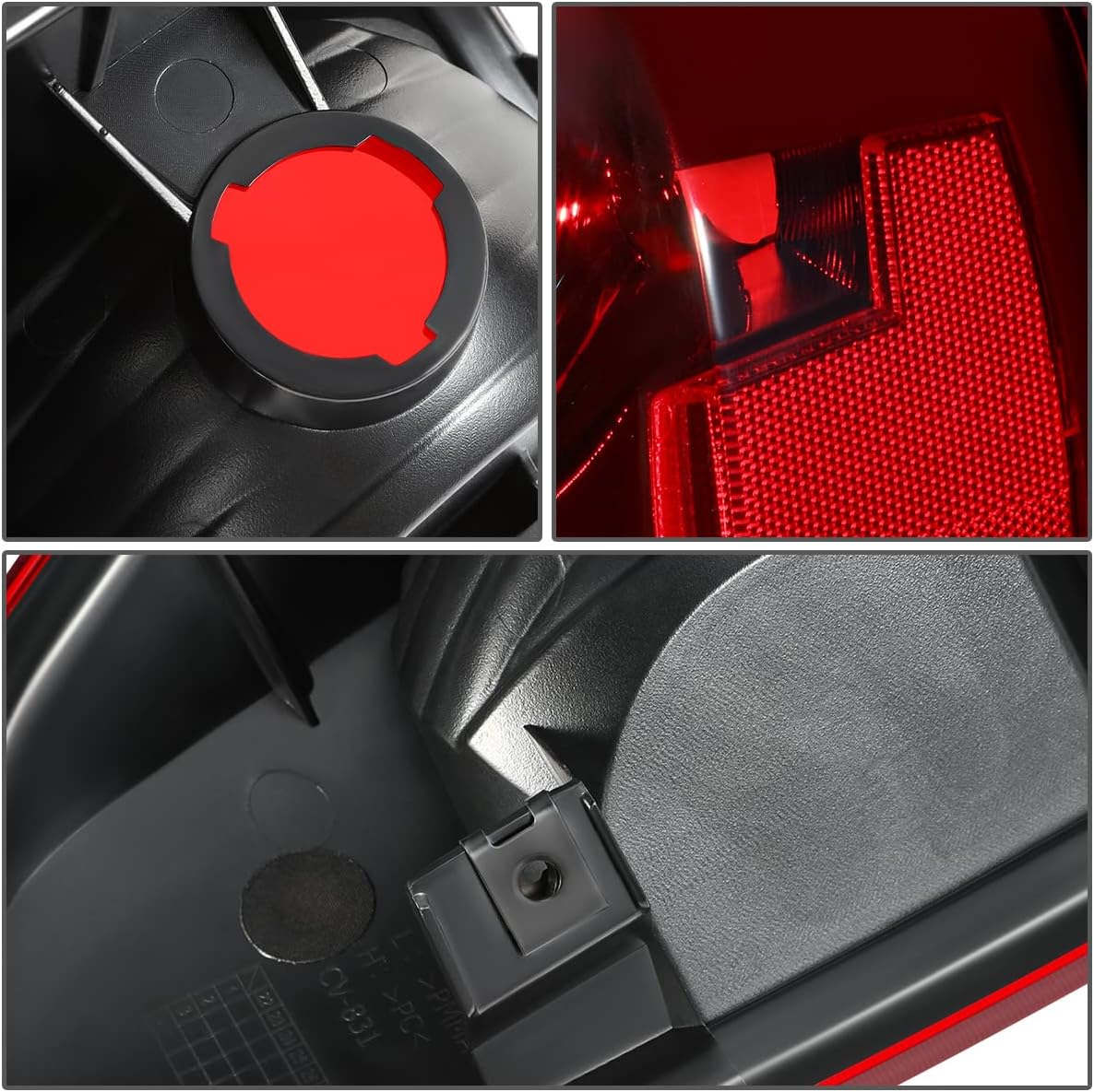 DNA MOTORING TL-ZTL-009-RD Pair of OE Style Tail Lights Compatible with 2004-2012 Colorado Canyon, Chrome Housing Red Lens