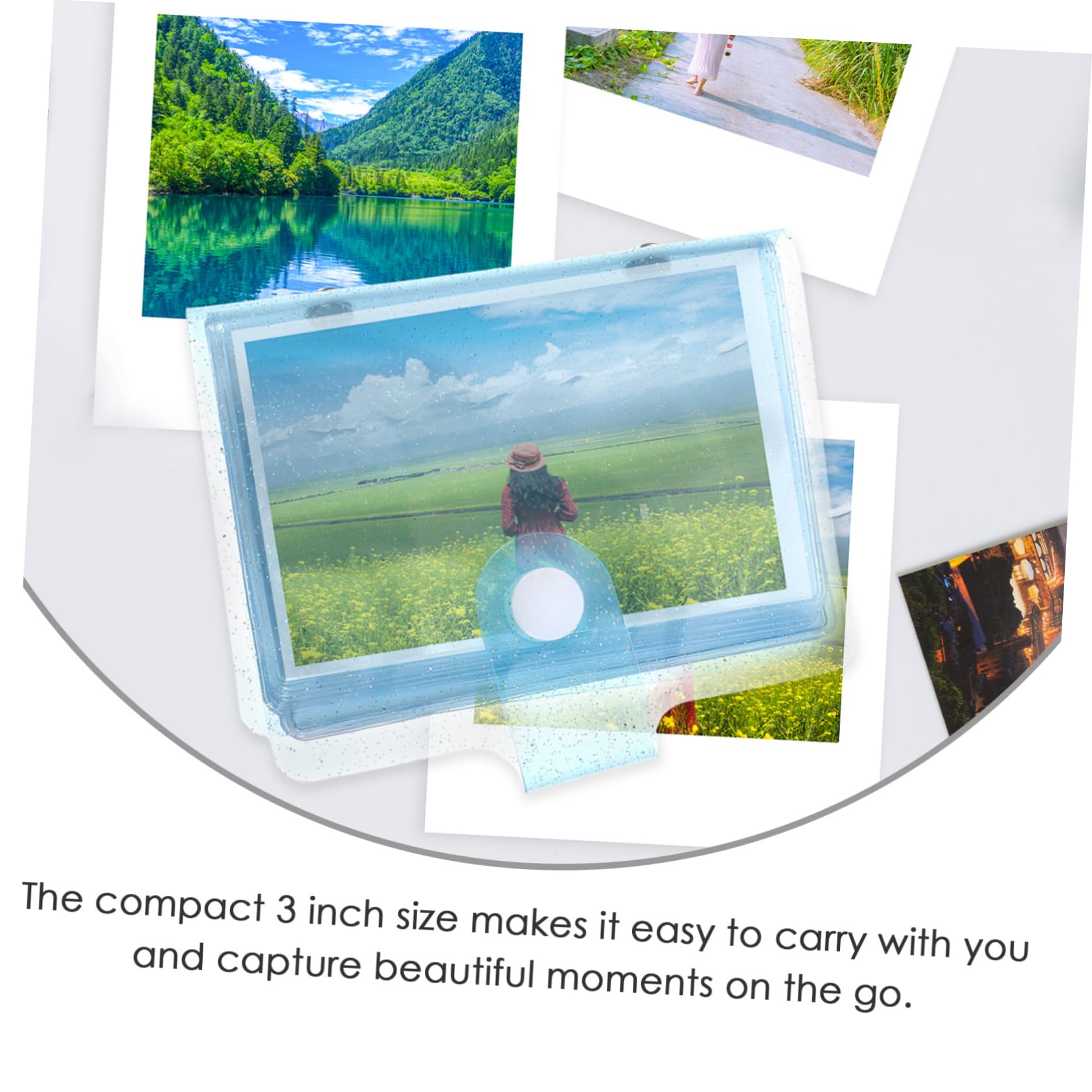 OUNONA 3pcs 3 Glitter Photo Album DIY Handmade Card Holder Material for Storing Instant Photos present for