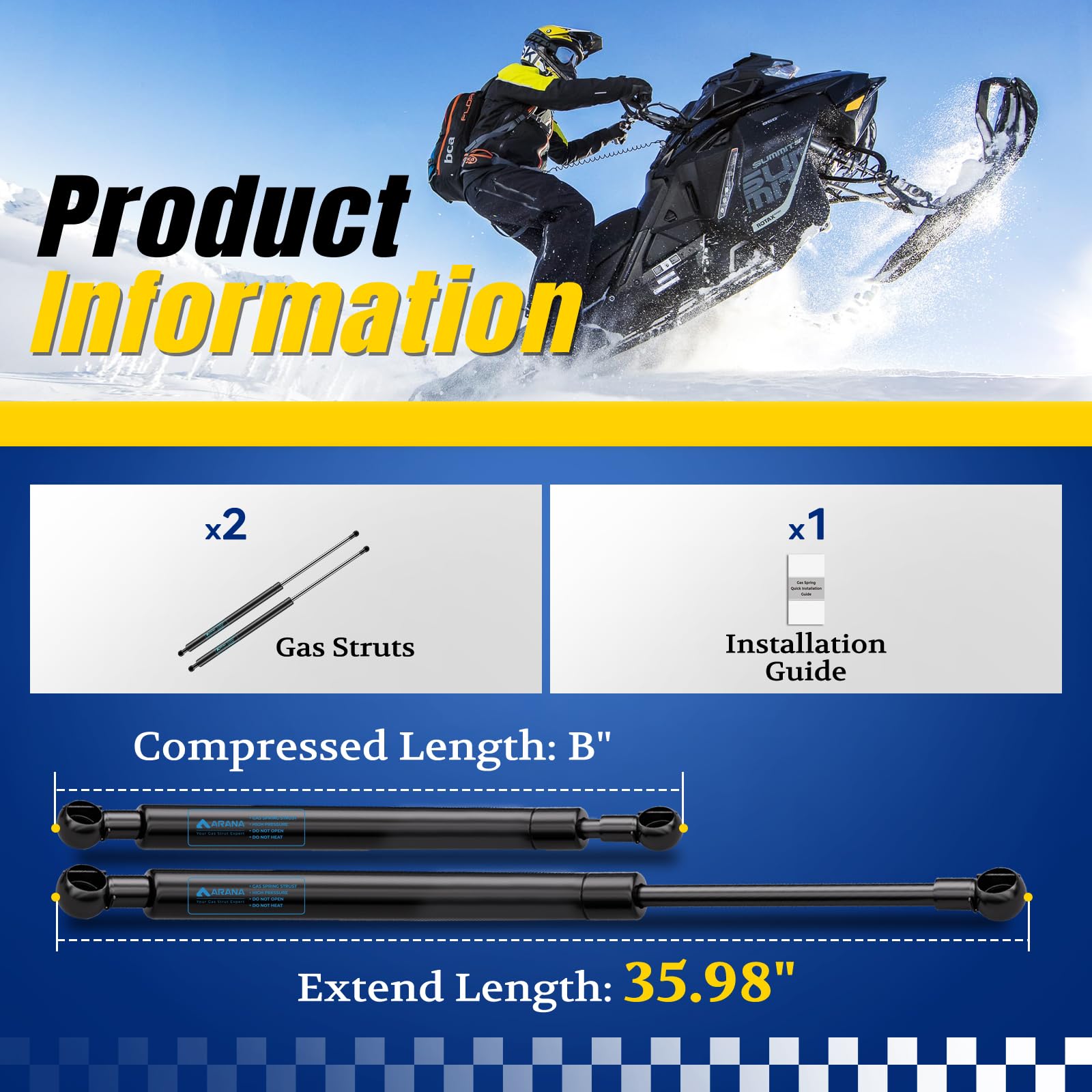 Amazon.com: ARANA 36 inch 300 LB Gas Struts Spring Shocks