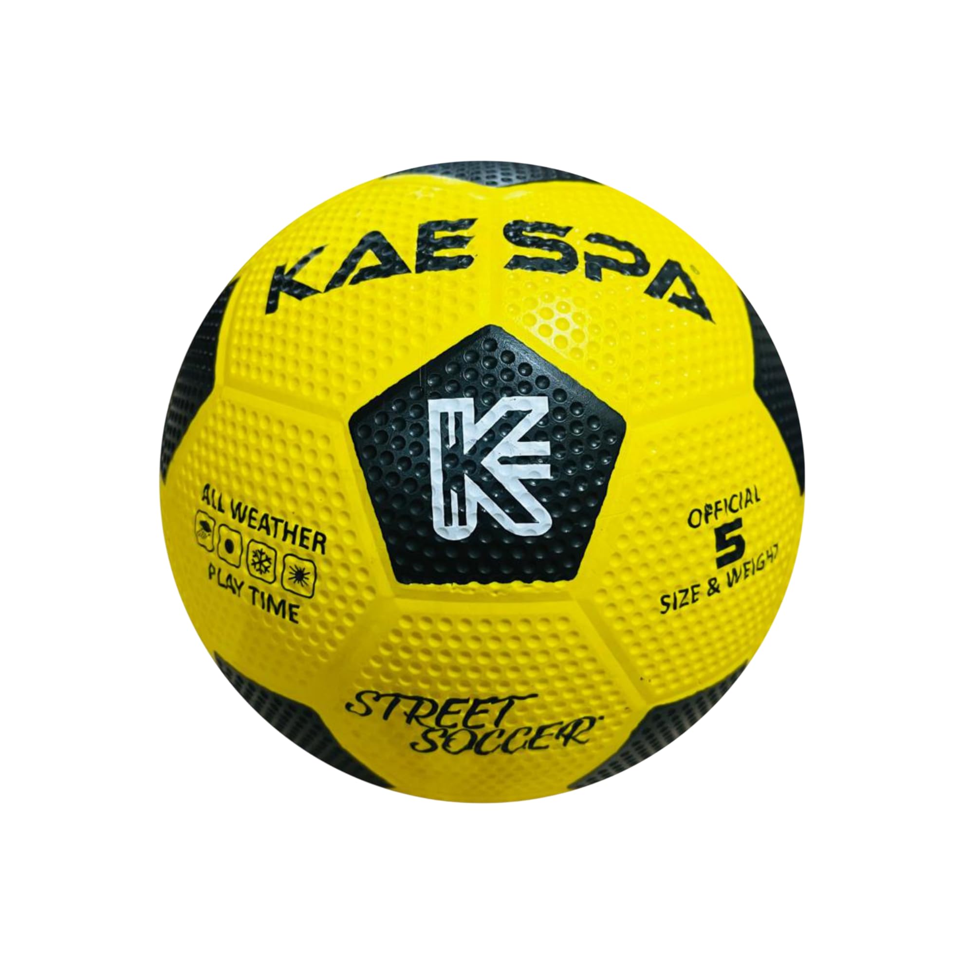 Football | Practice Soccer Ball | Strong Rubber Design | Enhanced Surface Control for Games and Drills | Size 5 Yellow Black-image-45