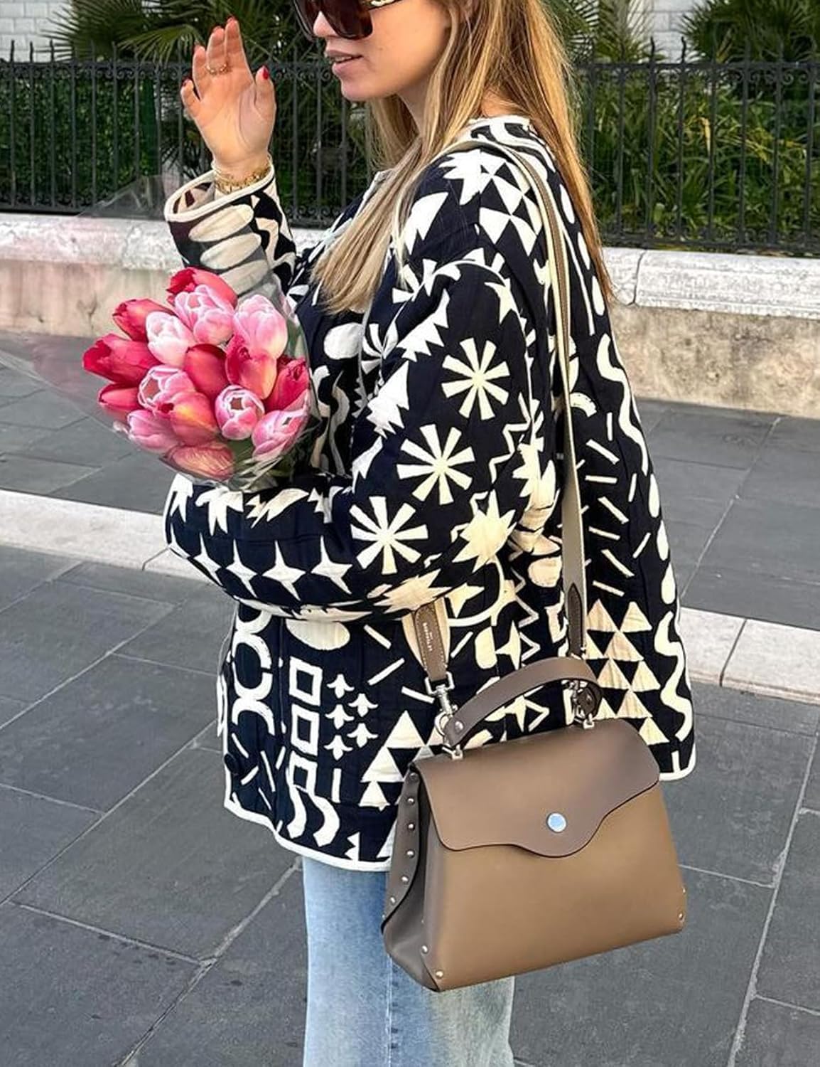 Trench-Coat matelassé à imprimé Floral écrasé pour Femme Veste rembourrée à imprimé Floral léger Veste Cardigan boutonnée Manteau d'hiver