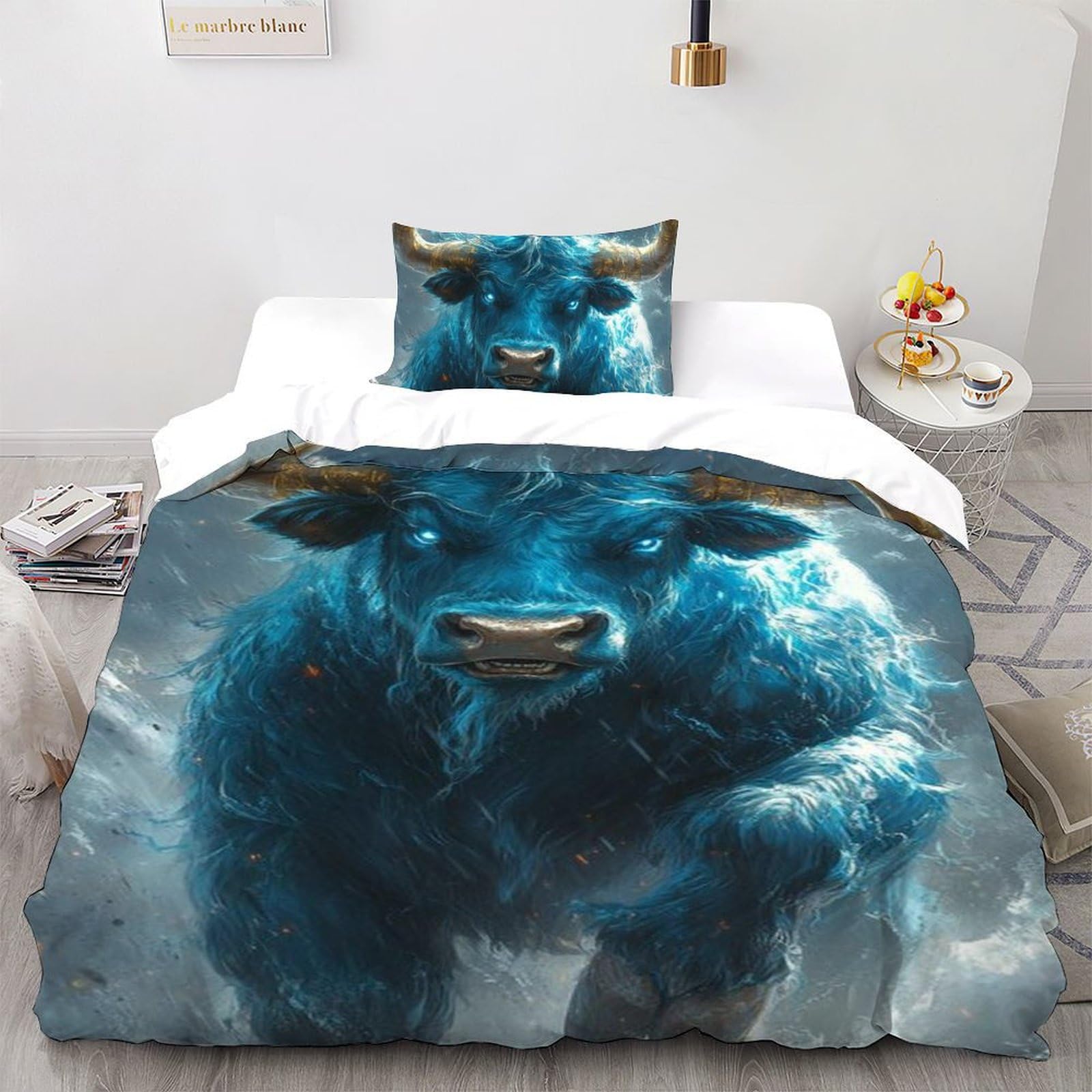 Housse de couette vaches glace imprimé 3d animaux avec taie