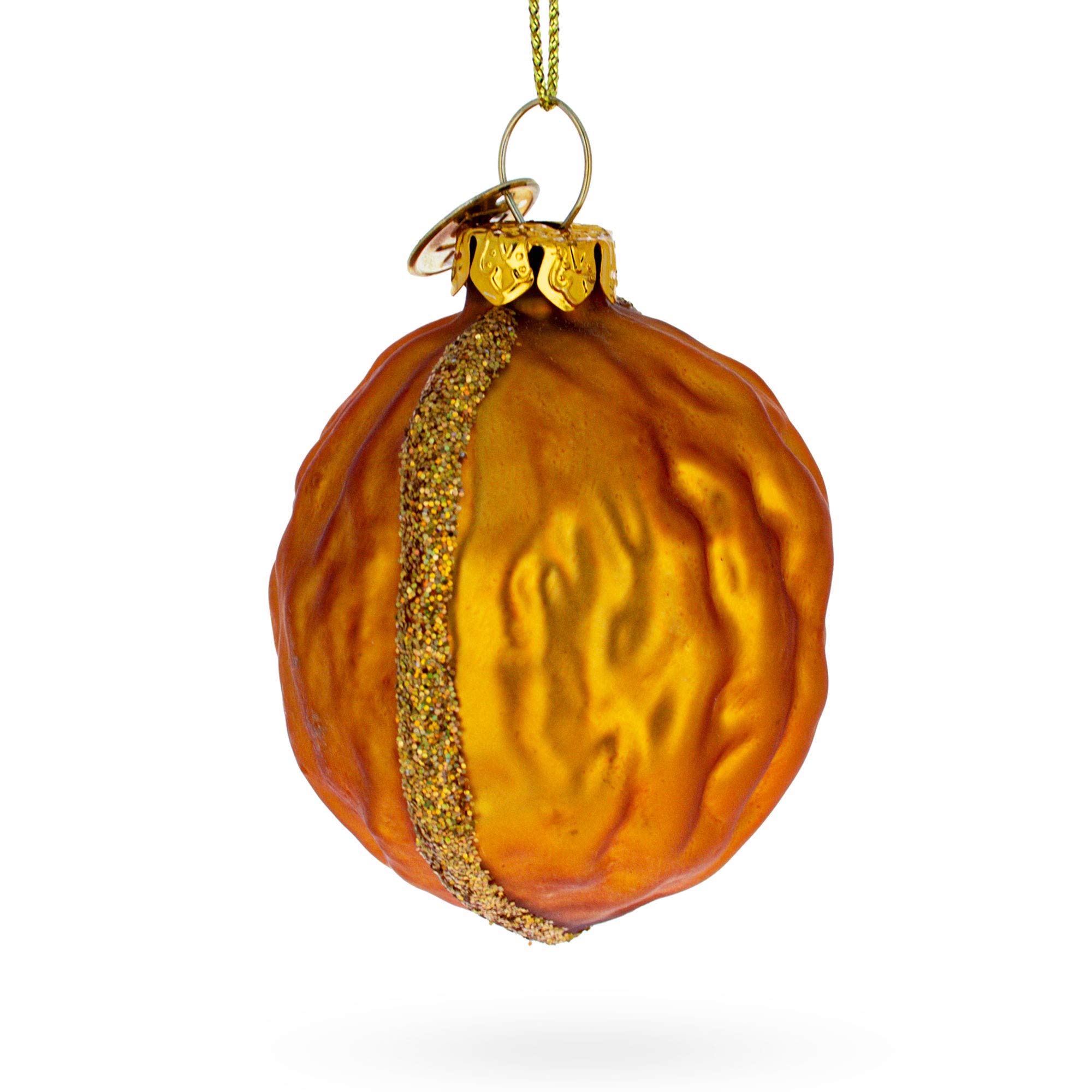 Décoration de Noël réaliste en noyer en verre soufflé pour sapin traditionnel